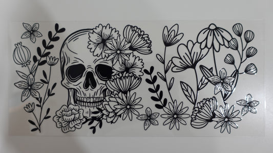 Skull and Flowers